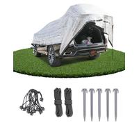 Bâche pare-soleil pour voiture - Protection contre les UV et le soleil - Dimensions : 4 x 4 mètres - Livrée avec une corde élastique et une corde en nylon