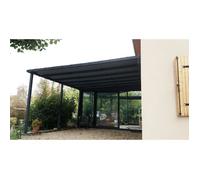 Bâche pergola - 6m x 4m - Toile 640g-m² - Gris foncé - Étanche, anti-UV & ultra résistante