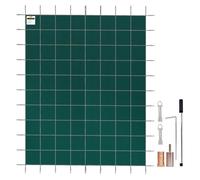 Bâche Piscine Rectangulaire 4,9x8,5 m - VEVOR -Couverture de Piscine de Maille -Ancrage en Laiton, Longueur de Corde Réglable -Verte