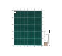 VEVOR Couverture de sécurité pour piscines creusées 4,9x9 m maille verte couverture de sécurité taille 5,5x9,8 m avec ensemble outils d'installation pour piscine d'hiver, résister au soleil, au vent