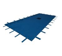 TERRE JARDIN Bache Piscine Hivernage en Polyéthylène 140g/m² - Bache Protection pour Piscine Rectangulaire - Bâche Résistante Oeillets Aluminium Pattes d'attache - 10 x 5 - Bleu