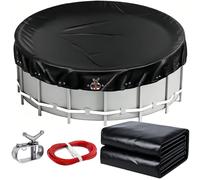 Bache Piscine Ronde pour Piscines ø 420-460 cm, Bache Hivernage Piscine Hors Sol RéSistante Aux UV, en PolyéThylèNe de 200 G/M²