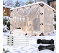 Bâche Plastique PE Transparente avec Œillets, Épaisseur 8 mil, Format 4 x 7 m, Couverture Imperméable pour Terrasse, Plantes et Extérieur