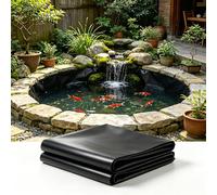 Bâche pour Bassin en HDPE 6x8m, Revêtement Bache pour Étang Exterieur Bassin de Jardin Poissons Noir, Membrane Renforcée pour à Poissons, Piscine(1.5x10m)