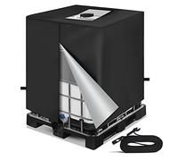 Bache pour Cuve 1000 L IBC Anti-UV NEVERLAND Bâche Réservoir d'eau IBC 1000 L Couverture Container Citerne Eau Pluie 420DCoupe-Vent 120 * 100 * 116cm Noir