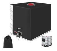 Bache pour Cuve 1000L IBC, Bâche de Protection Solaire, avec Un Film Transparent Bache cuve 1000l Anti UV Noir Protection, Recuperateur d Eau de Pluie 1000 litres - 120 x 100 x 116 cm(Noir)
