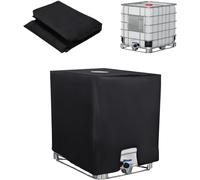 Bache pour Cuve 1000L IBC, Bache de Reservoir d'eau, Anti-UV Anti-Poussière | Recuperateur d Eau de Pluie Bouchon, Bâche de Protection Container Cuve IBC Réservoir, 116 x 100 x 120 cm, Noir