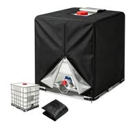 Bache pour Cuve IBC 1000L, Housse de Protection 210D avec Fermeture Éclair | Anti-UV Anti-Poussière, Bâche Récupérateur d’Eau de Pluie Couverture Container Réservoir, 120 x 100 x 116 cm, Noir