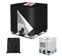 Bache pour Cuve IBC ,420D Réservoir d'eau Couvercle,Bâche pour Cuve IBC 1000L - Housse de Protection Anti-UV et Anti-Poussière avec Fermeture Éclair Avec Sac de Rangement (116 x 100 x 120 cm) (Noir)