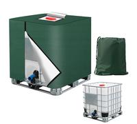 Bache pour Cuve IBC ,420D Réservoir d'eau Couvercle,Bâche pour Cuve IBC 1000L - Housse de Protection Anti-UV et Anti-Poussière avec Fermeture Éclair Avec Sac de Rangement (116 x 100 x 120 cm) (Vert)