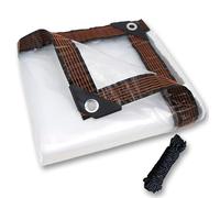 Bâche pour Pergola 80 x 340 cm, Protection Contre La Pluie et Le Vent, Imperméable, Résistant et UV, Bâche Transparente pour Pergola avec Œillets Corde Extérieur,Serre, A