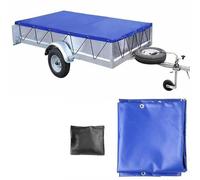 Bâche pour remorque - Bâche de protection en PVC - 209 x 134 x 5 cm - Bords renforcés - Cordes de tension - Bleue