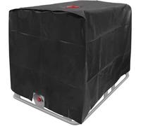 Bâche pour réservoir d'eau IBC 1000L, protection anti-UV et anti-pluie, taille 120x100x116 cm, noir.