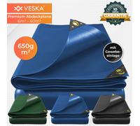 Bâche professionnelle 650 g/m², bâche de protection, bâche pour bateau, couverture de piscine, tapis de sol pour tente, bâche pour camion, pour le camping et le jardin - 4 x 6 m - 24 m² - bleue