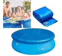 Bâche Protection Piscine Ronde 183cm, Attaches Corde, Antipoussière Coupe-Vent, Durable