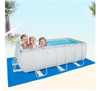 Bâche protection rectangulaire pour piscine hors sol, imperméable polyéthylène 445x254 cm, idéale peinture et camping