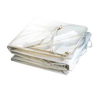 TERRE JARDIN Bâche de Protection Luxe Extérieur en PVC 300 g/m², Anti UV, Très Résistante - Oeillets Aluminium, 4 Cordelettes - Bâche Remorque, Bateau, Voiture - 3 x 5 - Blanc
