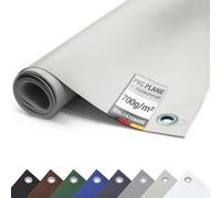 Bâche PVC camion 700g/m² AVEC ŒILS Bâche de protection mate indéchirable stable (gris clair, 3m x 5m)