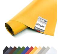 Bâche PVC pour camion 600 g/m² marchandise au mètre Bâche de couverture mate (jaune, 3,2m x 4m)