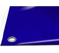 Bâche PVC pour camion 900g/m² matériel (3m x 7m, œillets ronds 20mm, bleu RAL5013) marchandise au mètre avec/sans œillets Bâche de toit industrie camion bâche camping bâche protection bâche bois