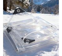Bâche PVC Transparente 0,35 mm avec œillets, Bâche de Protection 1x4m | Bâche résistante aux déchirures 420g/m² protection pluie vent extérieur extérieure, pour pergola, balcon, plantes et serre