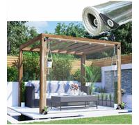 Bâche PVC Transparente avec Œillets, Rideaux De Bâche Clairs, Bâches D'extérieur 0,35mm, Panneaux Latéraux De Bâche Imperméable Robuste, pour Pergolas Jardins Terrasses,Clear-5.8x3.3m/19 * 10.8ft