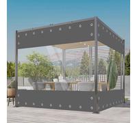 Bâche PVC transparente – Imperméable – Bâche décorative – Véranda et auvent – Pare-vent – Gris – 300 x 300 cm