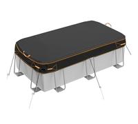 Bâche rectangulaire de qualité supérieure pour Piscine Hors Sol, résistante aux intempéries, Noir avec Bordure Orange, 2,5 x 4,4 m
