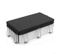 Bâche rectangulaire en tissu Oxford 210D, protection d'extérieur robuste pour piscines gonflables et avec cadre en métal contre les UV et les débris, noir, 1,8 x 3,7 m