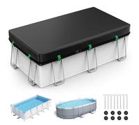 Bâche rectangulaire pour Piscine Hors-Sol, bâche Solaire pour piscines Hors-Sol avec Accessoires, bâche d'hiver idéale pour l'eau et la poussière - 2,7 x 5,5 m