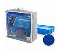 Bâche solaire 1,8 x 2,85 m bleue foncé 180 µ piscine tubulaire 2 x 3 m