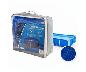 Bâche solaire 2,1 x 4,4 m bleue foncé 180 µ piscine tubulaire 2,2 x 4,5 m
