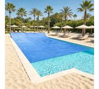 Bâche Solaire de Piscine 1.2 x 6.9 m Rectangulaire Film Thermique à Découper Découpe Individuelle pour Piscines, Bleu