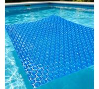 Bâche Solaire de Piscine 180 x 200 cm pour Chauffer l'eau Chauffage Solaire Couverture de Piscine Découpe Individuelle pour Piscines, Bleu