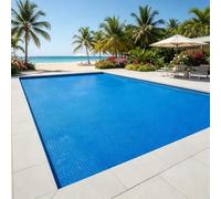 Bâche Solaire de Piscine 300 x 500 cm pour Chauffer l'eau Chauffage Solaire Bâche de Protection Découpe Individuelle pour Piscines, Bleu