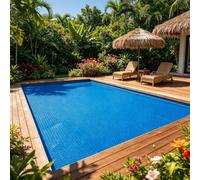 Bâche Solaire de Piscine 300 x 500 cm pour Chauffer l'eau Chauffage Solaire Film Thermique à Découper Découpe Individuelle pour Piscines, Bleu