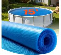 Bâche solaire de piscine - Ronde Ø 457 cm Bâche - Épaisseur 0,3 mm - PE à bulles - Absorption et stockage de la chaleur - Économie d'énergie - Bleu