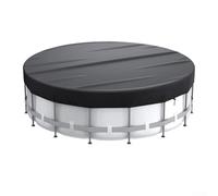 Bâche solaire noire 210D Oxford ronde avec cordon de serrage, couverture chauffante pour chauffe-eau, protection contre la poussière et couvercle de pataugeoire pour animaux domestiques, débris (2,4 m