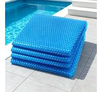 Bâche Solaire pour Piscine 300 x 500 cm Rectangulaire Couverture de Piscine Solaire Découpe Individuelle pour Piscines, Bleu