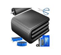 Bâche solaire pour piscine noire - KESSER - Épaisseur 120 µm - Découpable - Ø 488 cm - Résistante aux UV