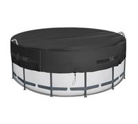 Bâche solaire ronde en tissu Oxford pour piscine Noir 2,4 m 3 m | Cette housse en tissu Oxford garde l'eau de la piscine propre en bloquant les feuilles et les débris.