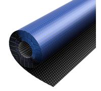 Bâche solaire SucceBuy pour piscines, 9754 x 4876 mm, épaisseur 0,4 mm, avec double couche d'air isolante, idéale pour capter la chaleur pendant la journée et la conserver pendant la nuit, bleu et noi