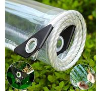 Bâche transparente - 3 x 4 m - PVC 450 g/m² - Imperméable avec œillets et corde - Protection pour pergola et terrasse