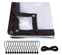 Bâche transparente à œillets, 2 x 3 m, transparente, imperméable, couverture de terrasse, couverture de jardin, bâche résistante aux intempéries, protection contre la pluie en extérieur, pour les meub