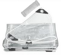 Bâche transparente à œillets, 3 x 4 m, bâche imperméable avec cordage, bâche en PVC transparent 420 g/m² pour plantes, serre, balcon, camping, abri de voiture