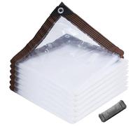Bâche Transparente Armée 2 x 2 m PE Imperméable Résistante Aux Déchirures UV Intempéries, Bâches Multiusage Bâche en Plastique pour Bois de Chauffage, Véhicules, Transparent