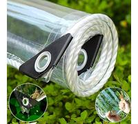Bâche Transparente avec Œillets, 1.5x3m PVC Imperméable de Protection Extérieure, 450g/m² Épaisse Résistant aux UV et Déchirures pour Pergola, Serre, Balcon, Terrasse, Jardin Corde Incluse