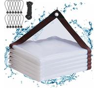 Bâche transparente avec œillets 3mx4m, Bâche étanche, pliable Bâche de jardin Tarp protection contre la pluie Pour Balcon Serre à plantes