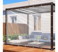 Bâche transparente - avec œillets, bâche imperméable, 2,5 x 6 m, bâche transparente, housse pour meubles, anti-poussière, bâche de jardin imperméable, résistante aux intempéries pour protéger des élém