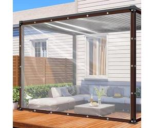 Bâche transparente - avec œillets, bâche imperméable, 2,5 x 6 m, bâche transparente, housse pour meubles, anti-poussière, bâche de jardin imperméable, résistante aux intempéries pour protéger des élém